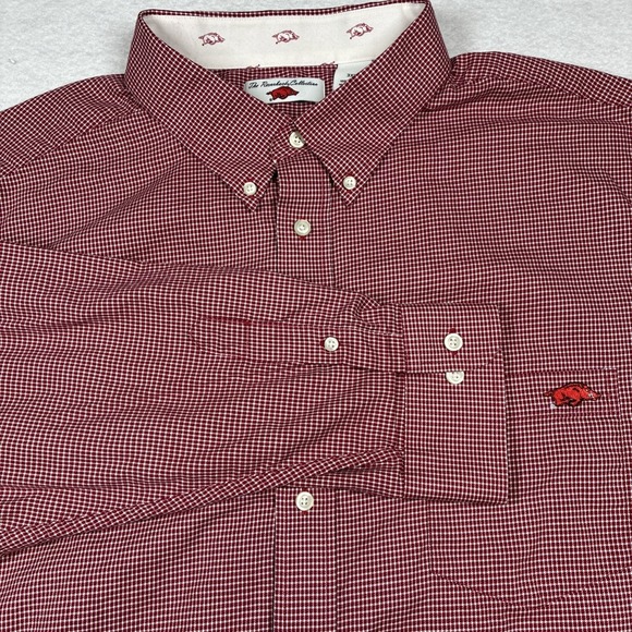 The Razorback Collection Other - Arkansas Razorback Collection Cotton Button Down Long Sleeve Red Plaid  3XL